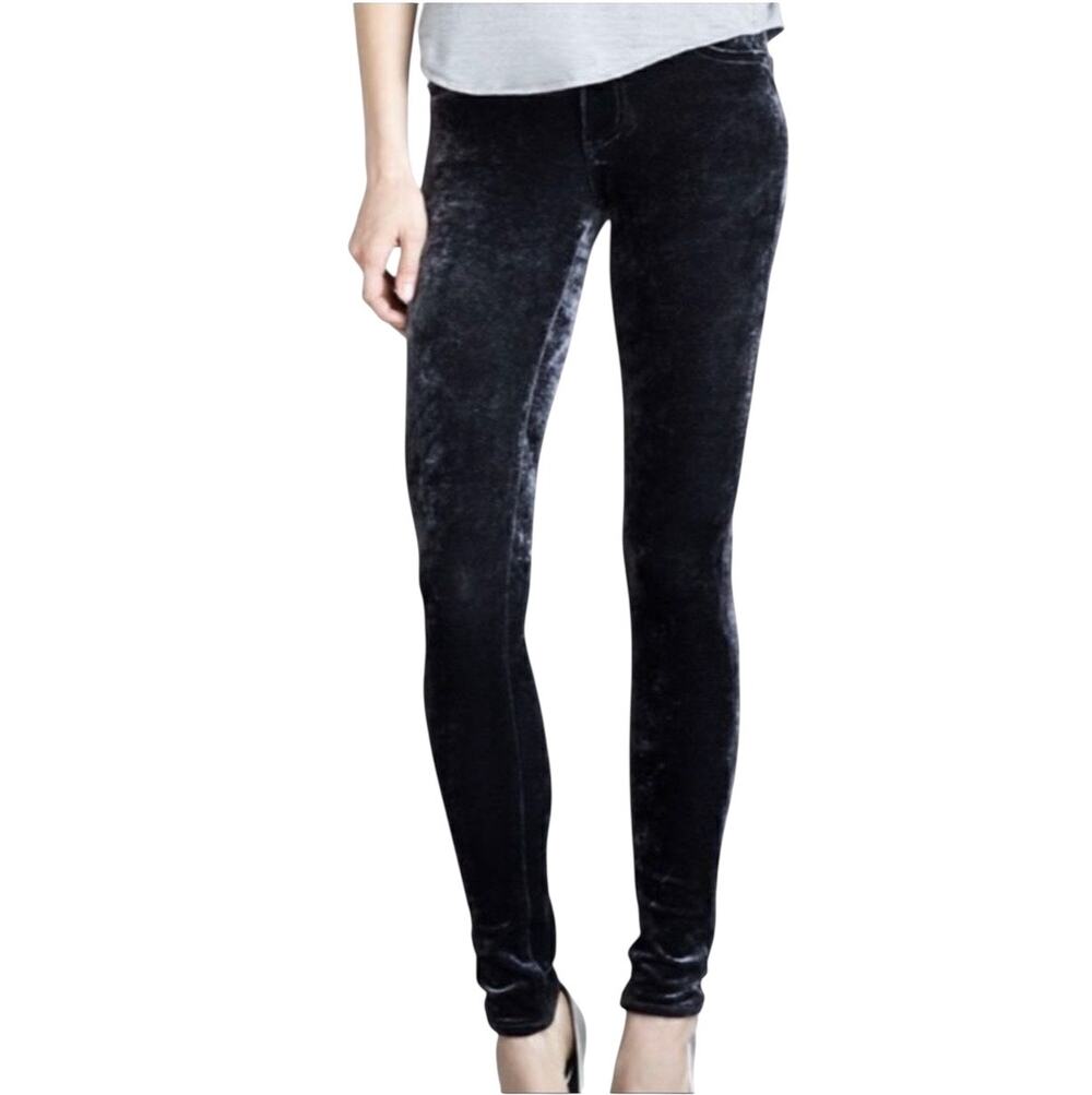 Adriano Goldschmied AG grey crushed velvet legging ankle super skinny pant 27R
